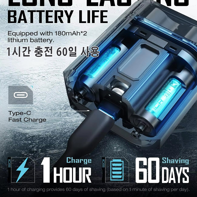 TX-12 휴대용 충전식 면도기