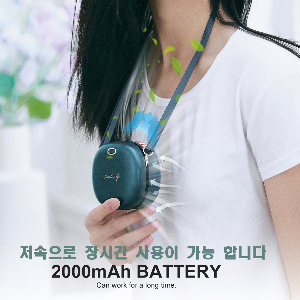 WT-F37 목걸이팬,벨트클립,탁상용 거치대